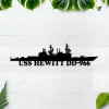 Uss Hewitt Dd-966 Metal Wall Art, Custom Us Navy Ships Metal Sign, Metal Veteran Decor, Navy Gift, Decor Decoration