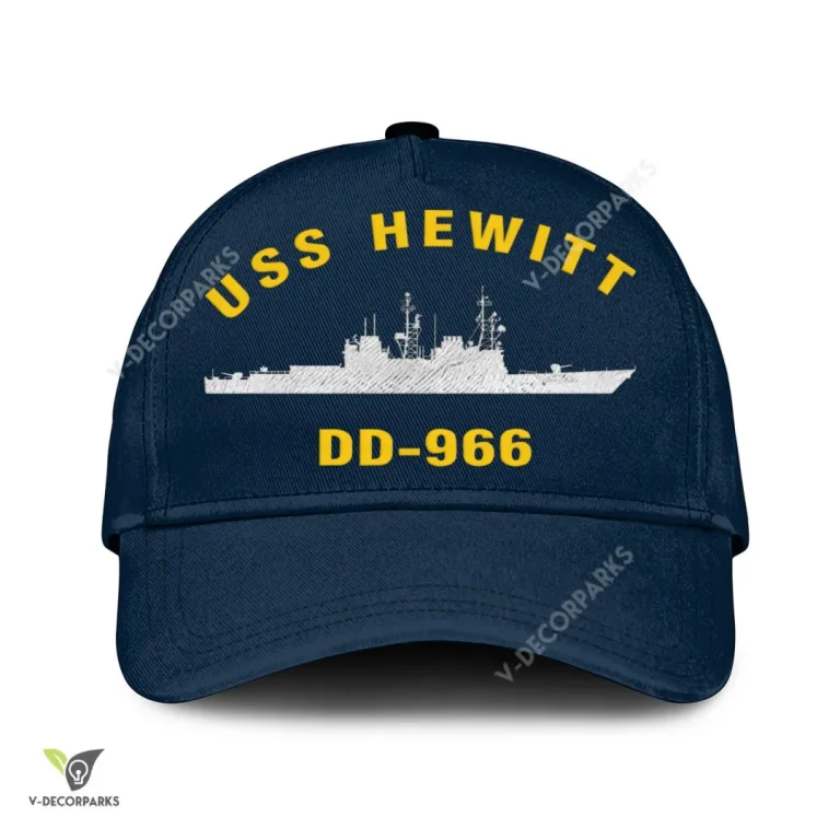 Uss Hewitt Dd-966 Classic Baseball Cap Gift For Navy Veteran, Custom Print/embroidered Us Navy Ships Classic Cap
