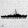 Uss Heyliger De-510 Navy Ship Metal Art, Navy Ships Silhouette Metal Gift For Navy Veteran, Custom Us Navy Ship Metal Sign