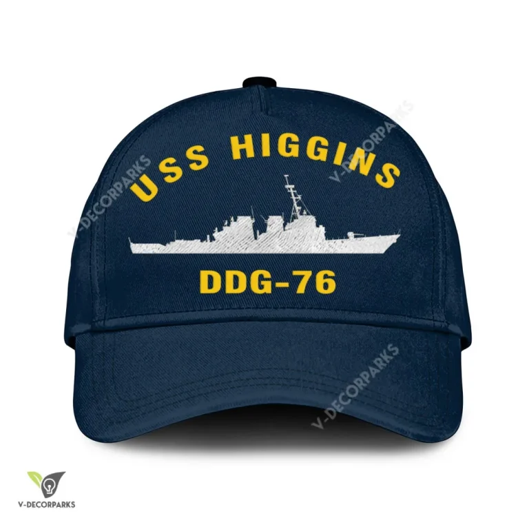 Uss Higgins Ddg-76 Classic Baseball Cap Gift For Navy Veteran, Custom Print/embroidered Us Navy Ships Classic Cap