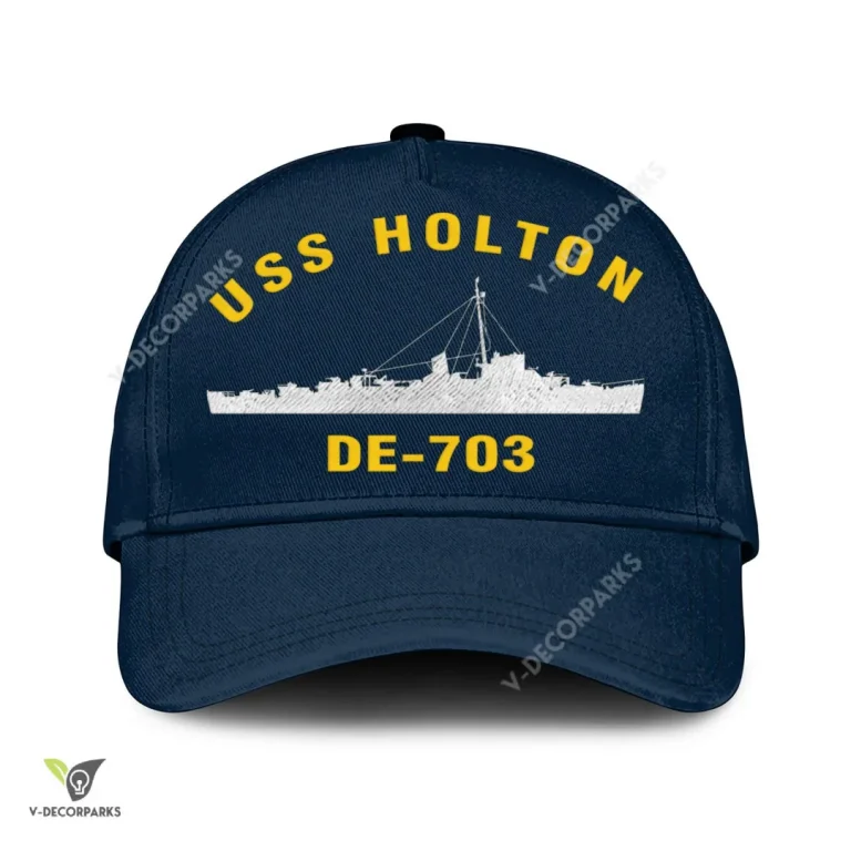 Uss Holton De-703 Classic Baseball Cap Gift For Navy Veteran, Custom Print/embroidered Us Navy Ships Classic Cap