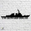 Uss Howard Ddg-83 Navy Ship Metal Art, Navy Ships Silhouette Metal Gift For Navy Veteran, Custom Us Navy Ship Metal Sign