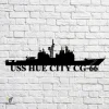 Uss Hue City Cg-66 Navy Ship Metal Art, Navy Ships Silhouette Metal Gift For Navy Veteran, Custom Us Navy Ship Metal Sign