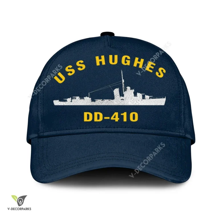 Uss Hughes Dd-410 Classic Baseball Cap Gift For Navy Veteran, Custom Print/embroidered Us Navy Ships Classic Cap