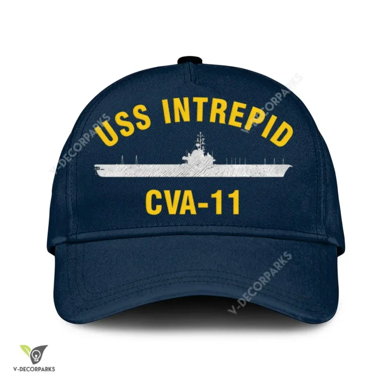 Uss Intrepid Cva-11 Classic Baseball Cap Gift For Navy Veteran, Custom Print/embroidered Us Navy Ships Classic Cap