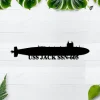 Personalized Submarine Uss Jack Ssn-605 Metal Wall Art, Custom Us Navy Ships Metal Sign, Metal Veteran Decor, Navy Gift, Decor Decoration