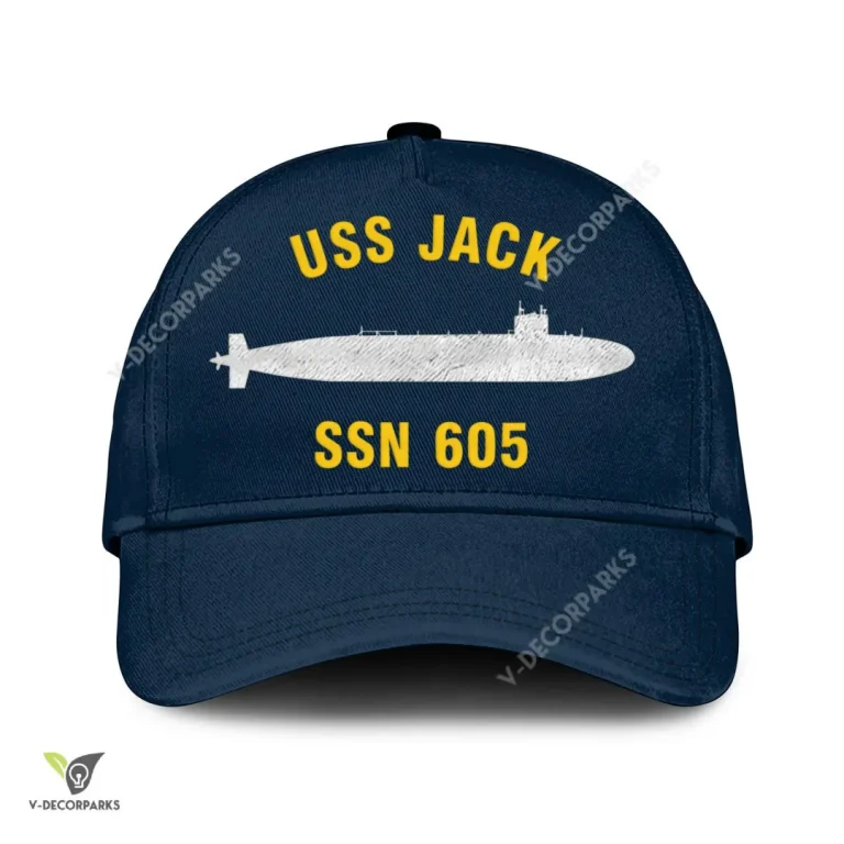 Uss Jack Ssn 605 Classic Baseball Cap Gift For Navy Veteran, Custom Print/embroidered Us Navy Ships Classic Cap