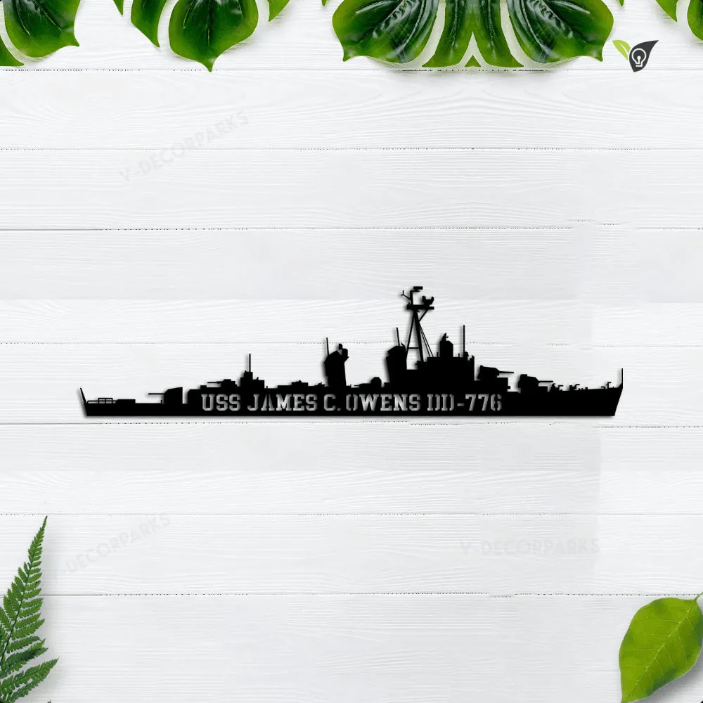USS-James-C.-Owens-DD-776.webp Uss James C. Owens Dd-776 Metal Wall Art, Custom Us Navy Ships Metal Sign, Metal Veteran Decor, Navy Gift, Decor Decoration