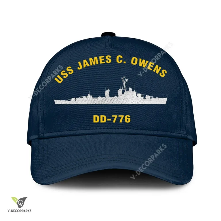 Uss James C. Owens Dd-776 Classic Baseball Cap Gift For Navy Veteran, Custom Print/embroidered Us Navy Ships Classic Cap