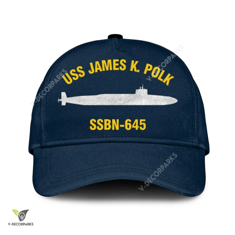Uss James K. Polk Ssbn-645 Classic Baseball Cap Gift For Navy Veteran, Custom Print/embroidered Us Navy Ships Classic Cap