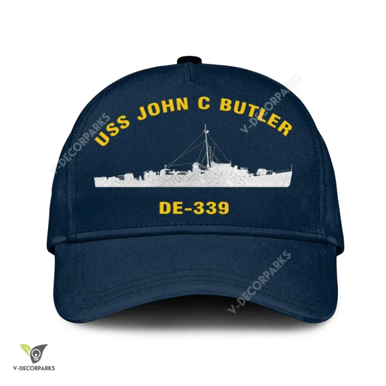 Uss John C Butler De-339 Classic Baseball Cap Gift For Navy Veteran, Custom Print/embroidered Us Navy Ships Classic Cap