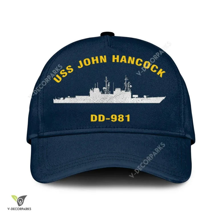 Uss John Hancock Dd-981 Classic Baseball Cap Gift For Navy Veteran, Custom Print/embroidered Us Navy Ships Classic Cap