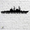 Uss John Hancock Dd-981 Navy Ship Metal Art, Navy Ships Silhouette Metal Gift For Navy Veteran, Custom Us Navy Ship Metal Sign