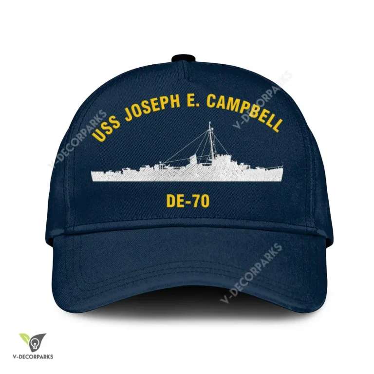 Uss Joseph E. Campbell De-70 Classic Baseball Cap Gift For Navy Veteran, Custom Print/embroidered Us Navy Ships Classic Cap