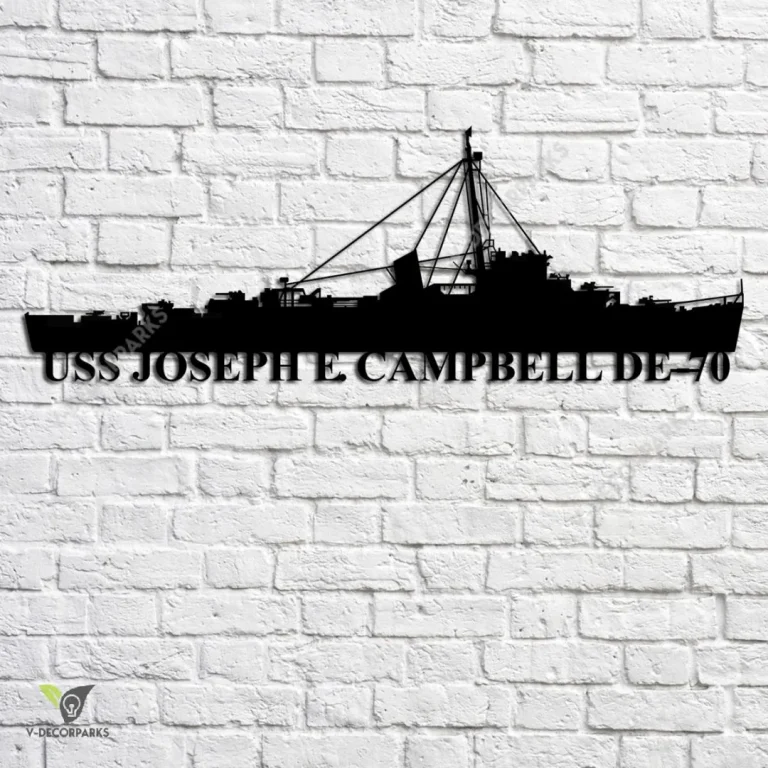 Uss Joseph E. Campbell De-70 Navy Ship Metal Art, Navy Ships Silhouette Metal Gift For Navy Veteran, Custom Us Navy Ship Metal Sign