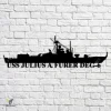 Uss Julius A. Furer Deg-6 Navy Ship Metal Art, Navy Ships Silhouette Metal Gift For Navy Veteran, Custom Us Navy Ship Metal Sign