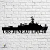 Uss Juneau Lpd 10 Navy Ship Metal Art, Navy Ships Silhouette Metal Gift For Navy Veteran, Custom Us Navy Ship Metal Sign