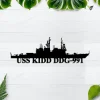 Uss Kidd Ddg-991 Navy Ships Metal Sign, Navy Veterans Gift, Navy Gifts For Men, Fathers Day Gift For Navy Dad, Battleship Metal Sign