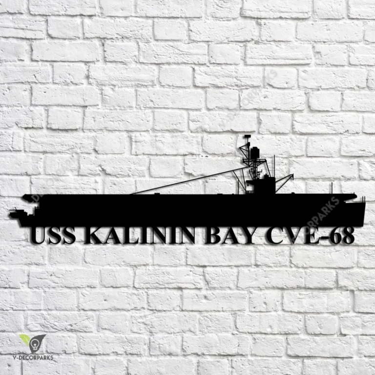 Uss Kalinin Bay Cve-68 Navy Ship Metal Art, Navy Ships Silhouette Metal Gift For Navy Veteran, Custom Us Navy Ship Metal Sign