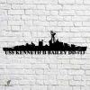 Uss Kenneth D. Bailey Dd-713 Navy Ship Metal Art, Navy Ships Silhouette Metal Gift For Navy Veteran, Custom Us Navy Ship Metal Sign