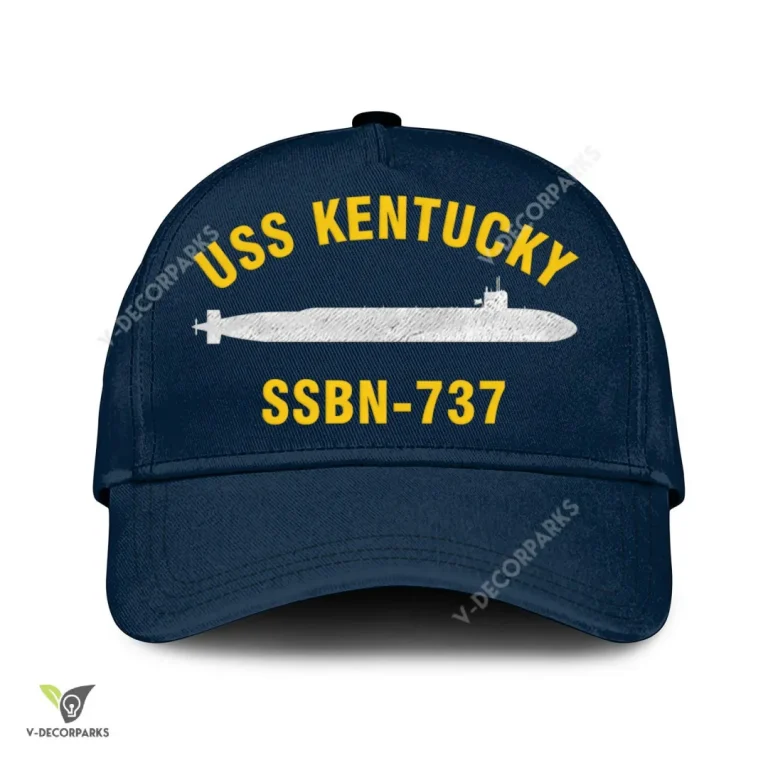 Uss Kentucky Ssbn-737 Classic Baseball Cap Gift For Navy Veteran, Custom Print/embroidered Us Navy Ships Classic Cap