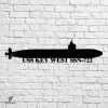 Uss Key West Ssn-722 Navy Ship Metal Art, Navy Ships Silhouette Metal Gift For Navy Veteran, Custom Us Navy Ship Metal Sign
