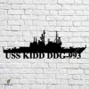 Uss Kidd Ddg-993 Navy Ship Metal Art, Navy Ships Silhouette Metal Gift For Navy Veteran, Custom Us Navy Ship Metal Sign