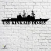 Uss Kinkaid Dd-965 Navy Ship Metal Art, Navy Ships Silhouette Metal Gift For Navy Veteran, Custom Us Navy Ship Metal Sign