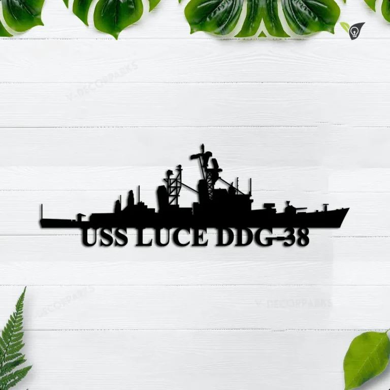 Personalized Uss Luce Ddg-38 Metal Wall Art, Custom Us Navy Ships Metal Sign, Metal Veteran Decor, Navy Gift, Decor Decoration