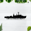 Uss La Salle Agf-3 Navy Ships Metal Sign, Gift For Navy Veterans, Custom Us Navy Ships Metal Sign, Navy Veterans Gift, Navy Gifts For Men