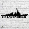 Uss Lassen Ddg-82 Navy Ship Metal Art, Navy Ships Silhouette Metal Gift For Navy Veteran, Custom Us Navy Ship Metal Sign