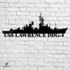 Uss Lawrence Ddg-4 Navy Ship Metal Art, Navy Ships Silhouette Metal Gift For Navy Veteran, Custom Us Navy Ship Metal Sign