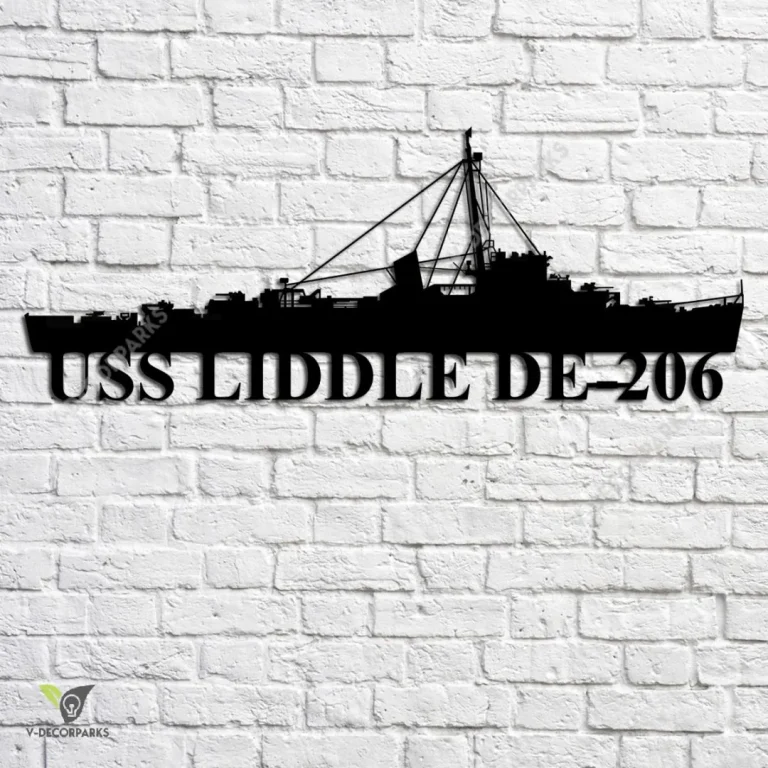 Uss Liddle De-206 Navy Ship Metal Art, Navy Ships Silhouette Metal Gift For Navy Veteran, Custom Us Navy Ship Metal Sign