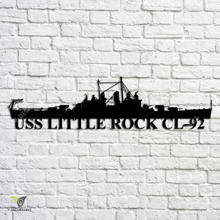 Uss Little Rock Cl 92 Navy Ship Metal Art, Navy Ships Silhouette Metal Gift For Navy Veteran, Custom Us Navy Ship Metal Sign