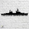 Uss Lloyd Thomas Dd-764 Navy Ship Metal Art, Navy Ships Silhouette Metal Gift For Navy Veteran, Custom Us Navy Ship Metal Sign