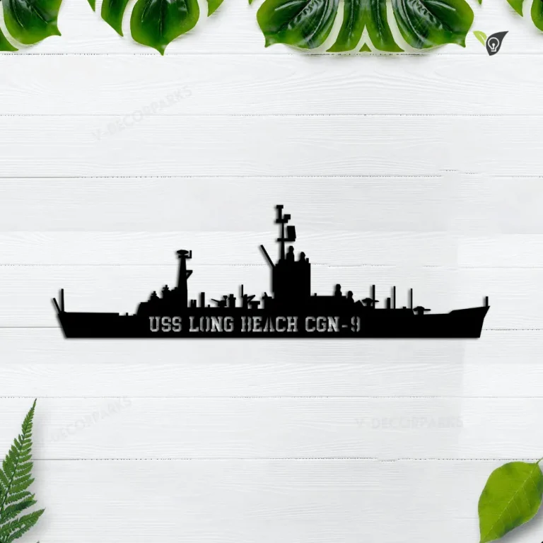 Uss Long Beach Cgn-9 Metal Wall Art, Custom Us Navy Ships Metal Sign, Metal Veteran Decor, Navy Gift, Decor Decoration