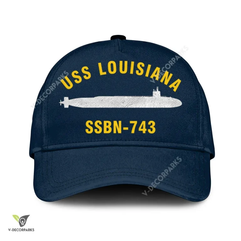 Uss Louisiana Ssbn-743 V2 Classic Baseball Cap Gift For Navy Veteran, Custom Print/embroidered Us Navy Ships Classic Cap