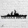 Uss Luce Ddg-38 Navy Ship Metal Art, Navy Ships Silhouette Metal Gift For Navy Veteran, Custom Us Navy Ship Metal Sign