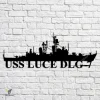 Uss Luce Dlg-7 Navy Ship Metal Art, Navy Ships Silhouette Metal Gift For Navy Veteran, Custom Us Navy Ship Metal Sign