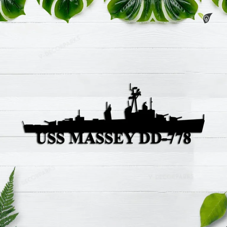 Personalized Uss Massey Dd-778 Metal Wall Art, Custom Us Navy Ships Metal Sign, Metal Veteran Decor, Navy Gift, Decor Decoration