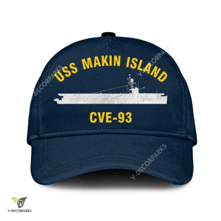Uss Makin Island Cve-93 Classic Baseball Cap Gift For Navy Veteran, Custom Print/embroidered Us Navy Ships Classic Cap