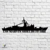 Uss Marvin Shields Ff-1066 Navy Ship Metal Art, Navy Ships Silhouette Metal Gift For Navy Veteran, Custom Us Navy Ship Metal Sign