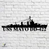 Uss Mayo Dd-422 Navy Ship Metal Art, Navy Ships Silhouette Metal Gift For Navy Veteran, Custom Us Navy Ship Metal Sign