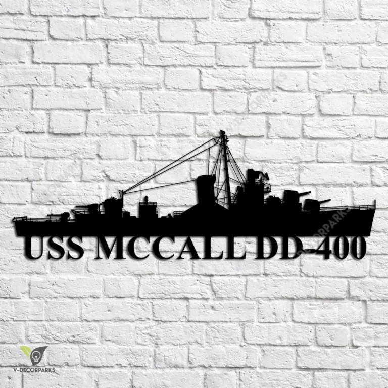 Uss Mccall Dd-400 Navy Ship Metal Art, Navy Ships Silhouette Metal Gift For Navy Veteran, Custom Us Navy Ship Metal Sign