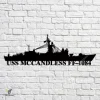 Uss Mccandless Ff-1084 Navy Ship Metal Art, Navy Ships Silhouette Metal Gift For Navy Veteran, Custom Us Navy Ship Metal Sign