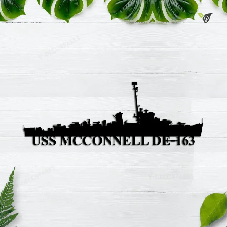 Personalized Uss Mcconnell De-163 Metal Wall Art, Custom Us Navy Ships Metal Sign, Metal Veteran Decor, Navy Gift, Decor Decoration