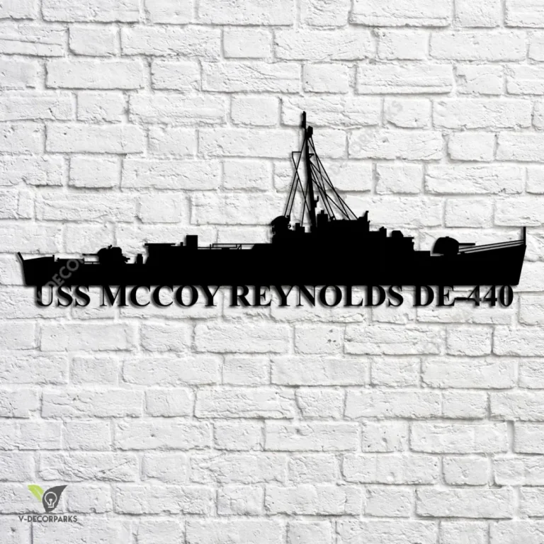 Uss Mccoy Reynolds De-440 Navy Ship Metal Art, Navy Ships Silhouette Metal Gift For Navy Veteran, Custom Us Navy Ship Metal Sign