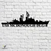 Uss Mcdonough Dlg-8 Navy Ship Metal Art, Navy Ships Silhouette Metal Gift For Navy Veteran, Custom Us Navy Ship Metal Sign