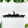 Uss Meyerkord-ff-1058 Metal Wall Art, Custom Us Navy Ships Metal Sign, Metal Veteran Decor, Navy Gift, Decor Decoration