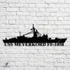 Uss Meyerkord Ff-1058 Navy Ship Metal Art, Navy Ships Silhouette Metal Gift For Navy Veteran, Custom Us Navy Ship Metal Sign